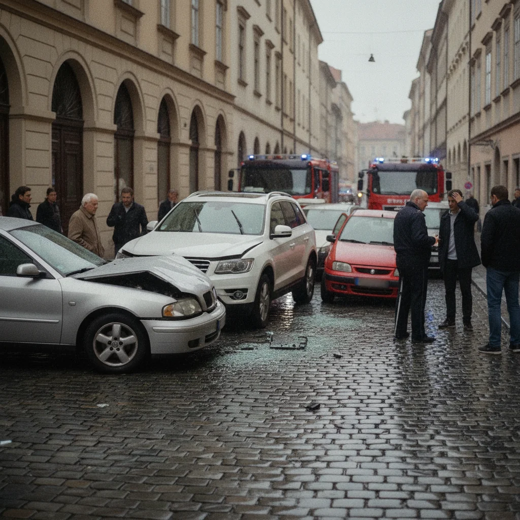 Accident cu 4 mașini în Suceava: Șoferul vinovat nu avea permis