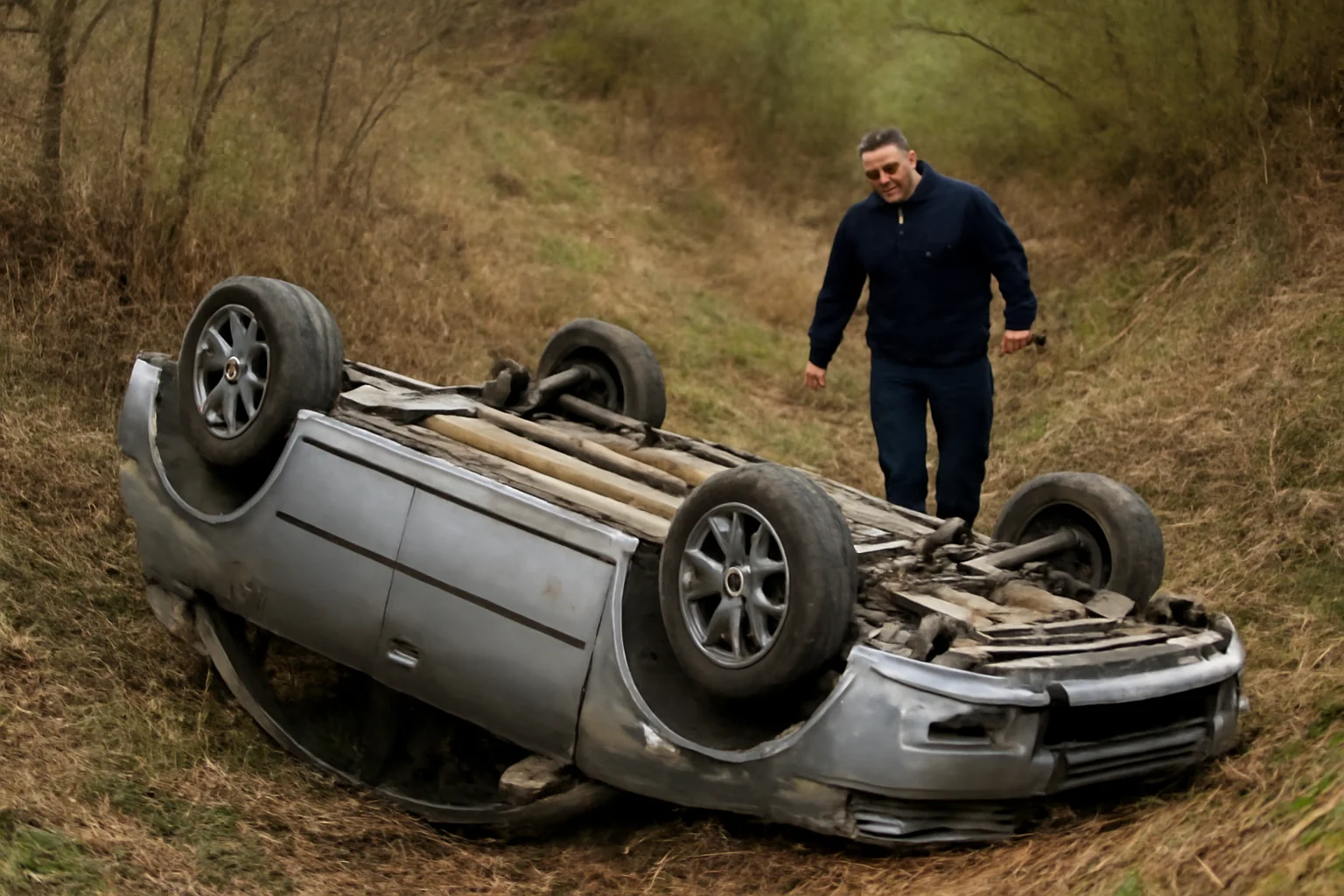 Răsturnare pe DN 29C: două persoane rănite
