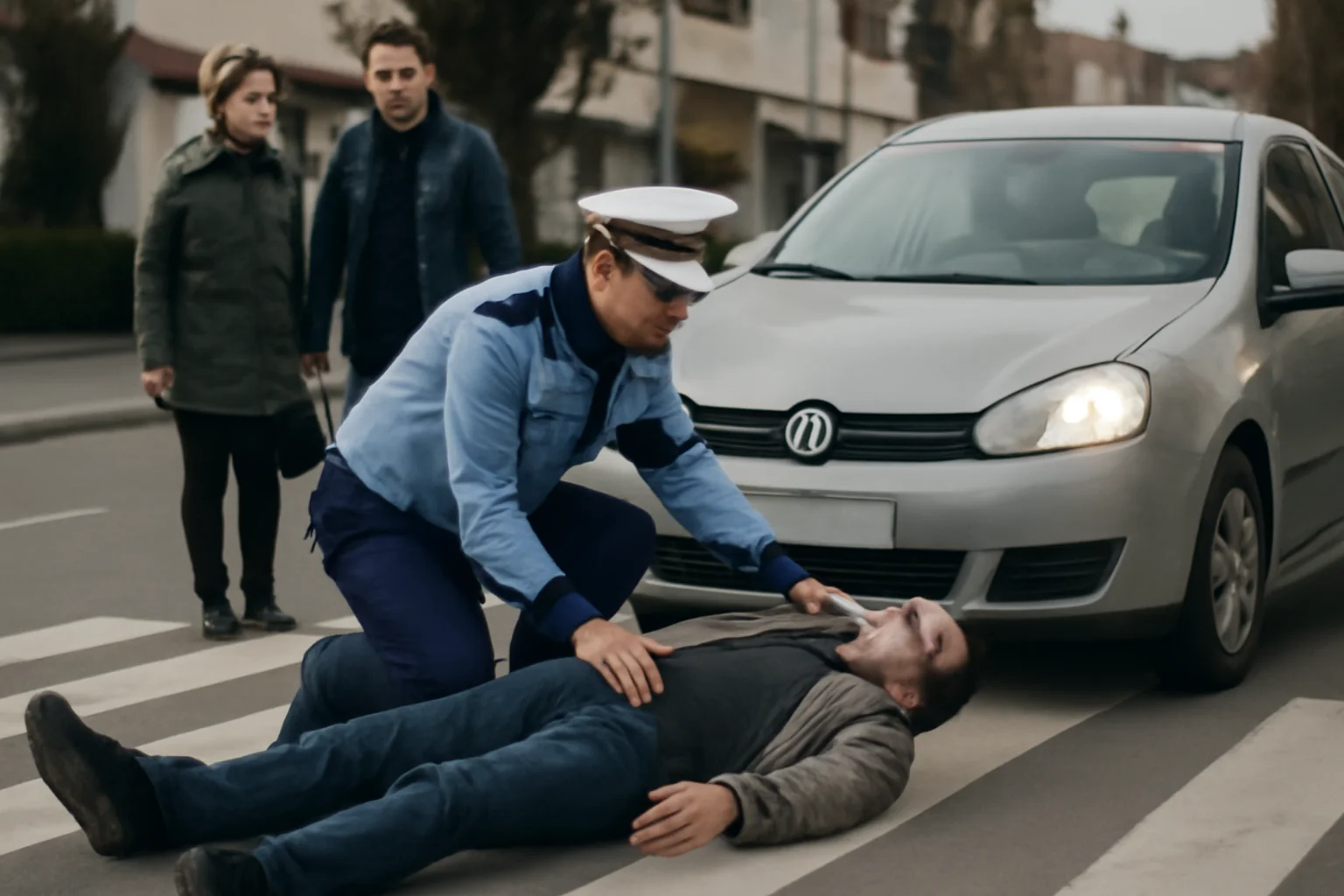 Bărbat accidentat pe o trecere de pietoni din Suceava, lovit de mașină