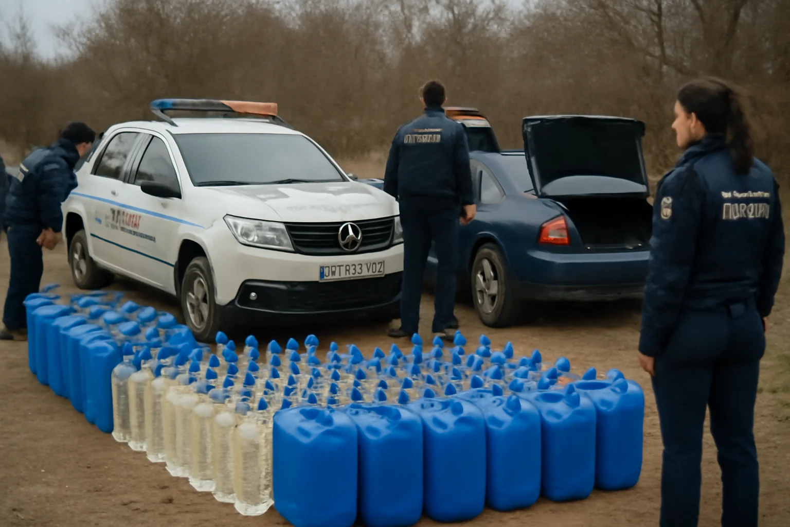 Captură de 8 tone de alcool și două mașini la Rădăuți