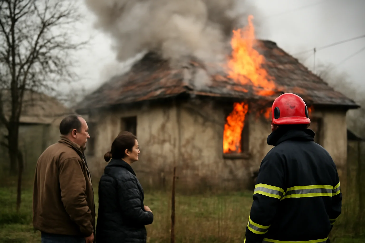 Casă din Lămășeni, județul Suceava, afectată de un incendiu provocat de jar sărit din sobă