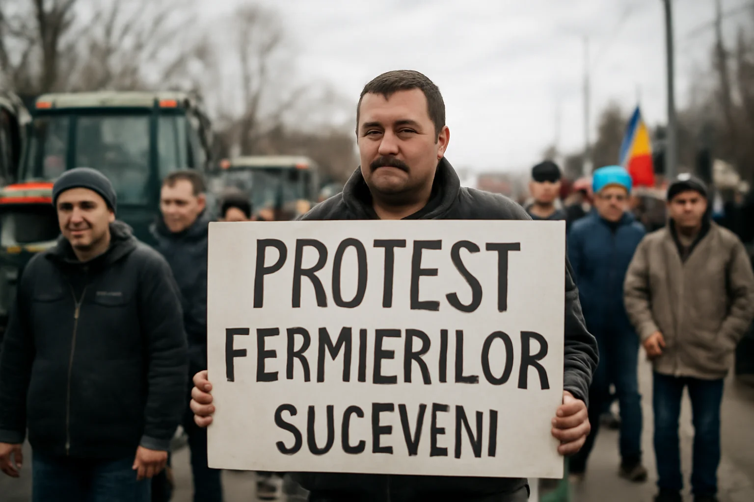 Fermierii din Suceava au ieșit cu utilajele la marginea DN/E85 împotriva acordului UE–Mercosur