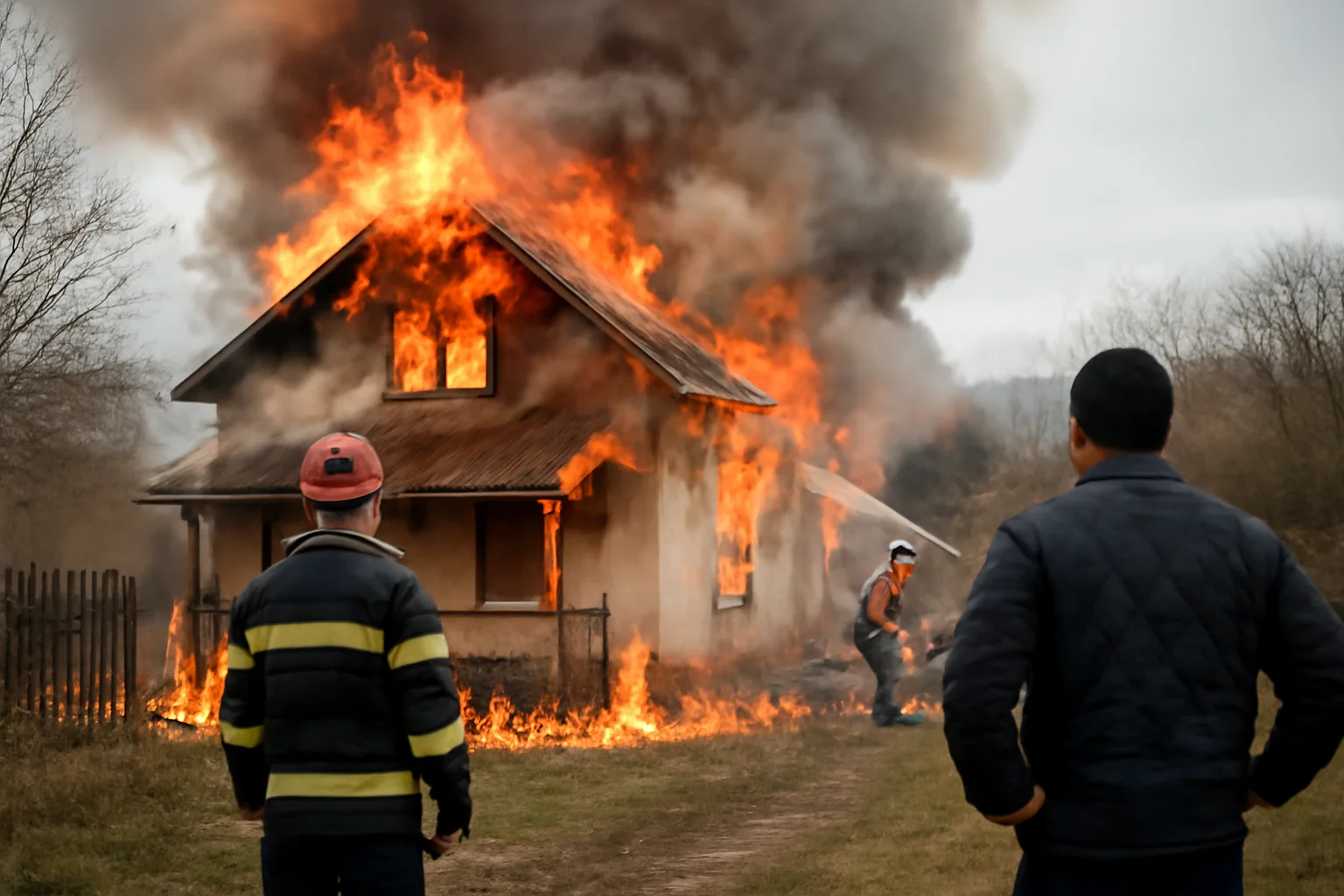 Incendiu de Revelion la o gospodărie din Măneuți, Suceava, provocat de artificii