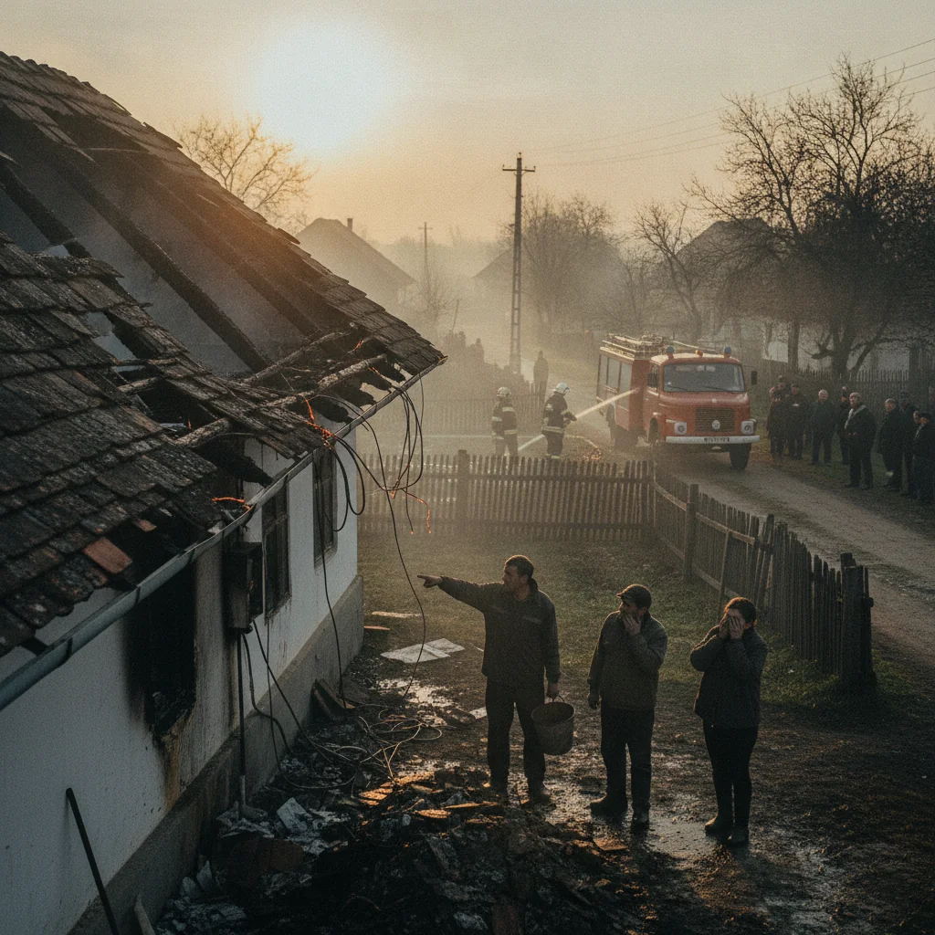 Zaharești: Anexă de 60 mp distrusă de foc; pompierii au salvat casa