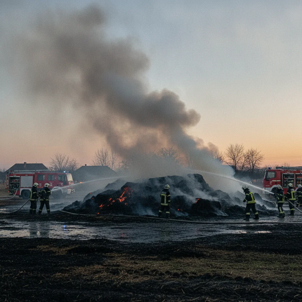 Incendiu la un depozit de furaje în Basarabi, Suceava