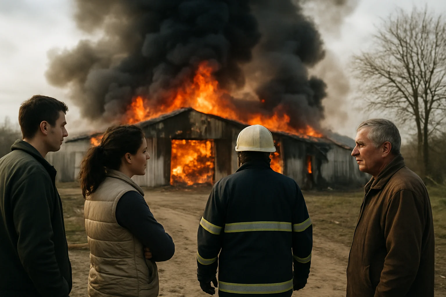 Incendiu major la o fermă din Drăgușeni: Animale pierdute