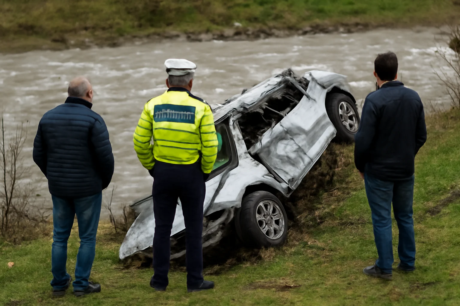 Mașină prăbușită în albia Bistriței la Vatra Dornei: șase răniți, inclusiv cinci minori, anunță IPJ Suceava