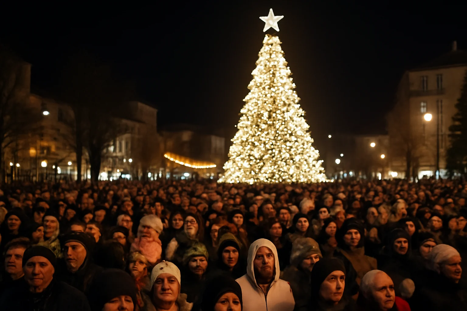 Mii de suceveni au participat la aprinderea luminilor bradului de Crăciun în centrul orașului (FOTO)
