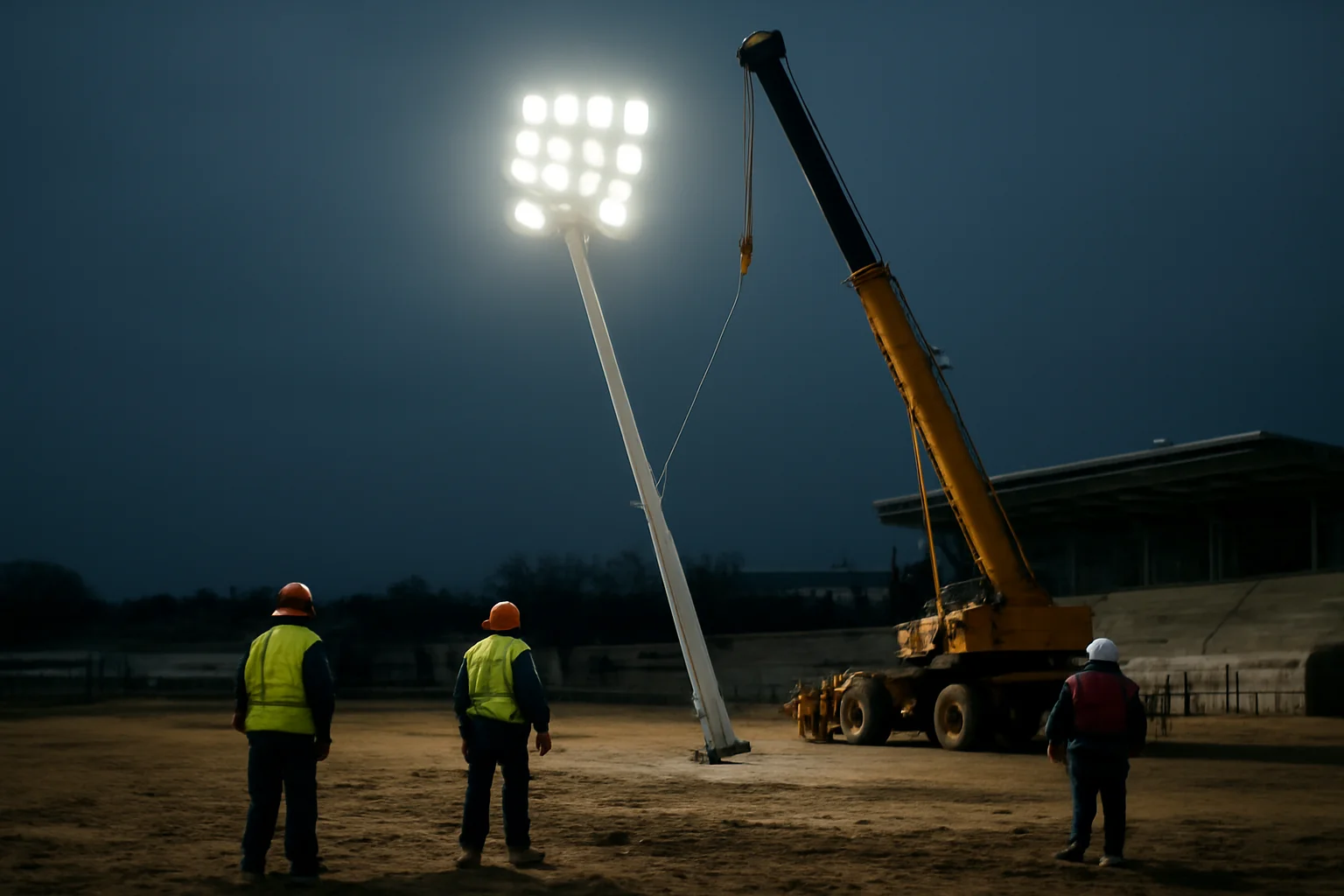 Nocturna, în lucru la viitorul stadion de 10.000 de locuri din Suceava
