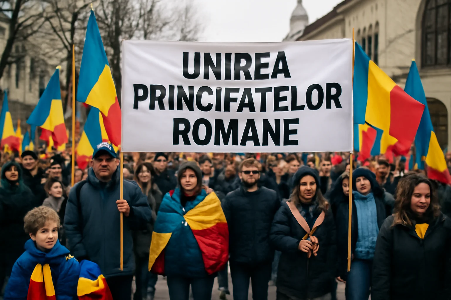 Profesori și elevi marchează la Suceava Ziua Unirii Principatelor cu momente artistice în centrul orașului