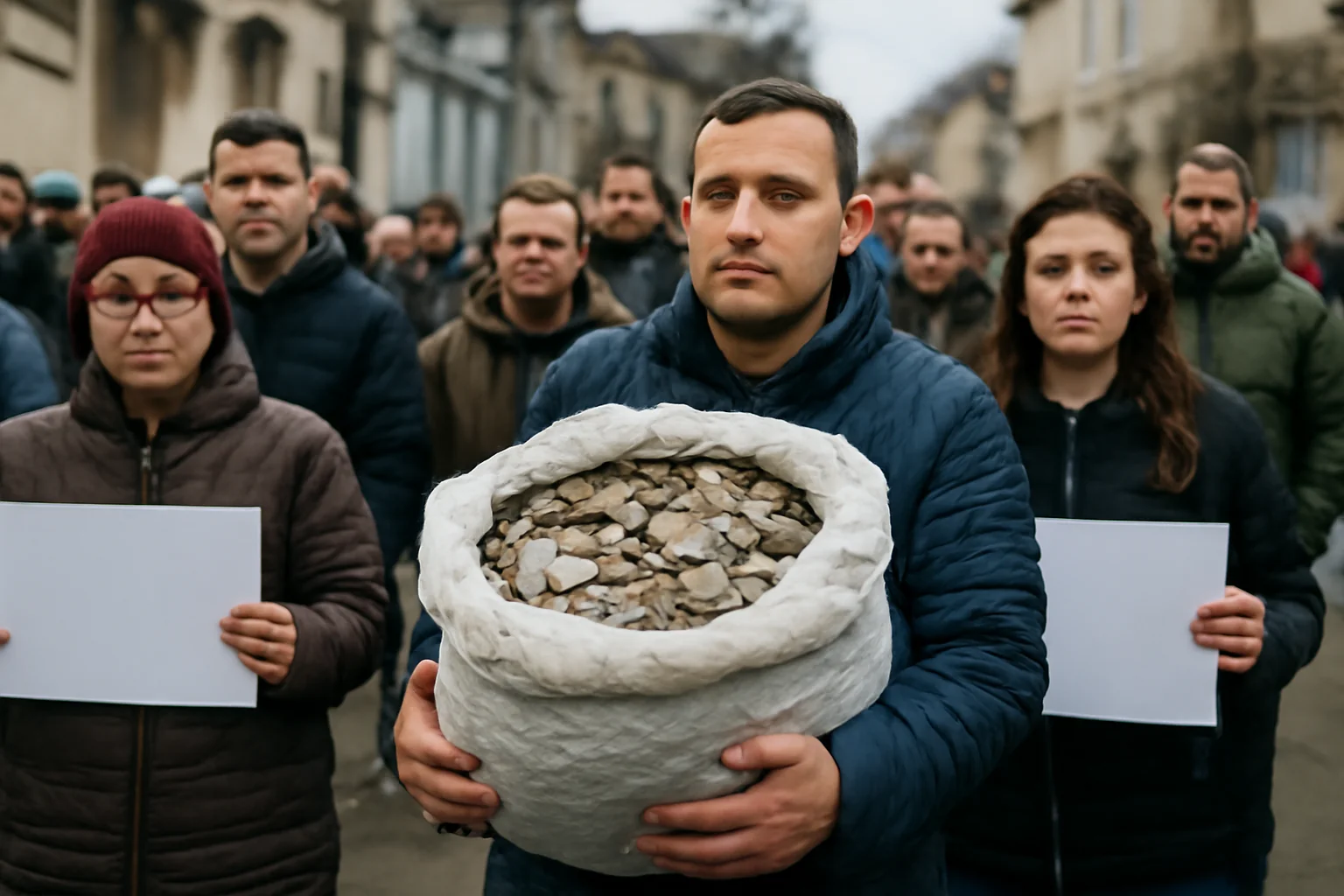 Protest cu monede la Suceava: contribuabil își achită impozitele locale cu aproximativ 5 kg de bani mărunți