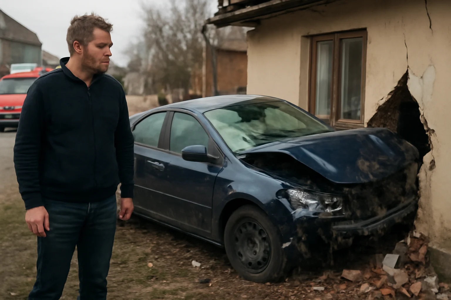 Șofer băut a lovit o casă la Rădăuți și a fugit: incident investigat de polițiștii din Suceava