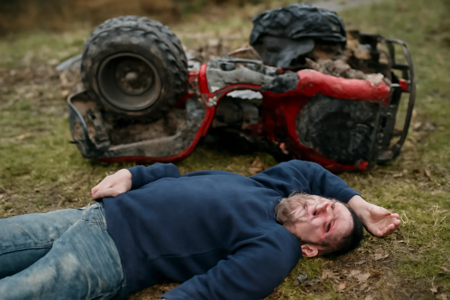 un bărbat beat și fără permis, transportat la spital după răsturnare