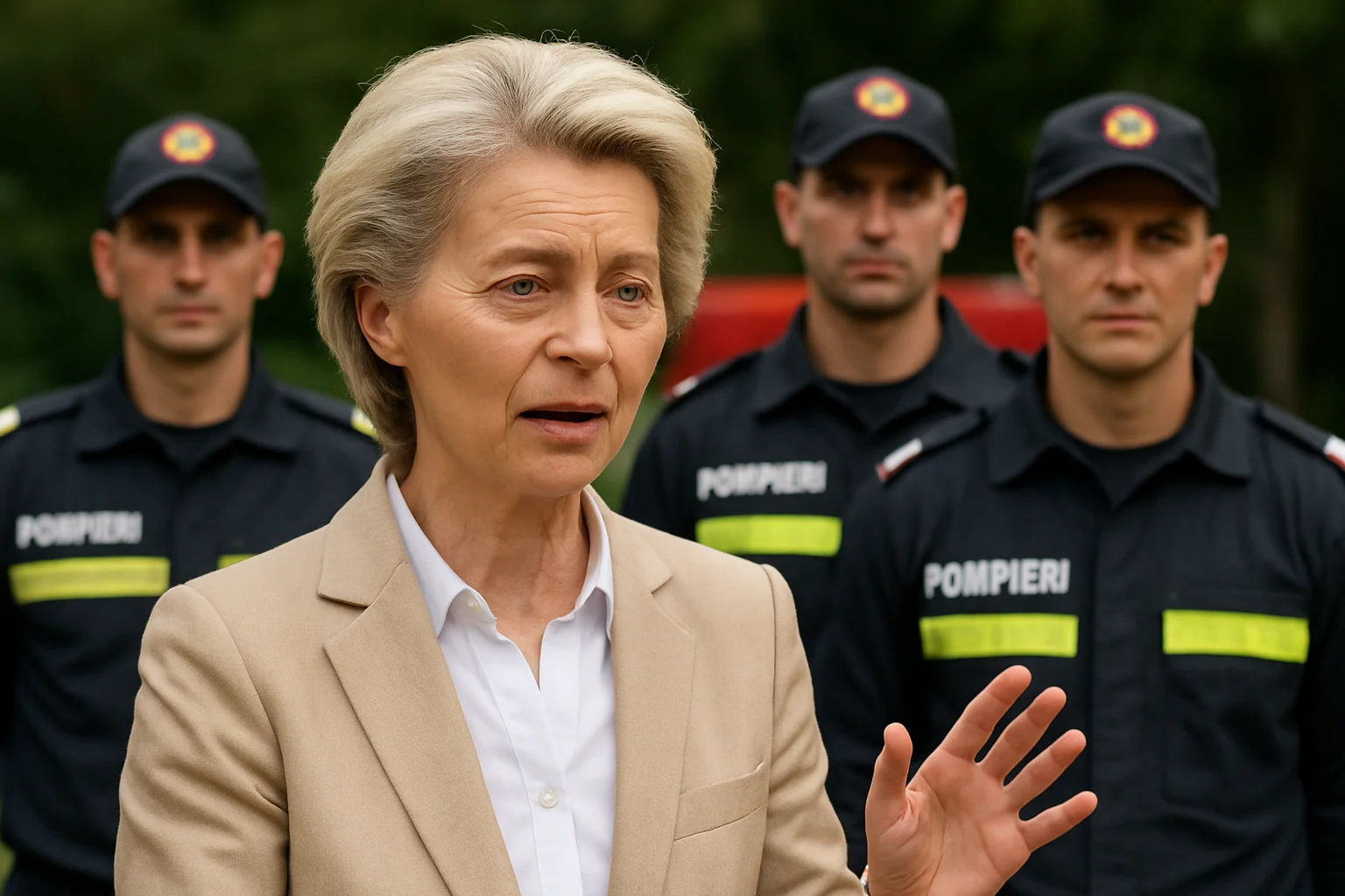 Ursula von der Leyen mulțumește pompierilor români din Franța